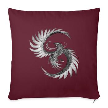 Phoenix de ses cendres - Housse de coussin décorative 45 x 45 cm - bordeaux - Devant