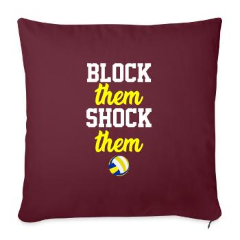 Volleyball Block Spruch - Sofakissenbezug 45 x 45 cm - Burgunderrot - Vorne