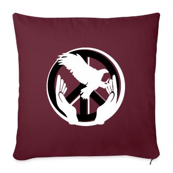Adler Frieden Peace Weltfrieden Liebe - Sofakissenbezug 45 x 45 cm - Burgunderrot - Vorne