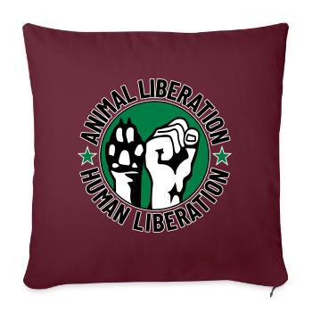 Animal Liberation Human Liberation - Sofakissenbezug 45 x 45 cm - Burgunderrot - Vorne