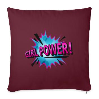 Citation - cadeau de dessin animé de fille comique Power Pop Art - Housse de coussin décorative 45 x 45 cm - bordeaux - Devant