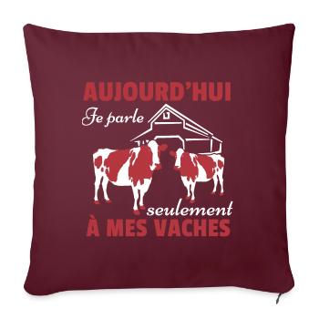 Kuh Shirt • Meine Kühe • Geschenkkuh - Sofakissenbezug 45 x 45 cm - Burgunderrot - Vorne