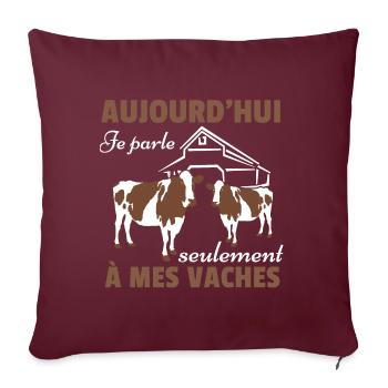 Kuh Shirt • Meine Kühe • Geschenkkuh - Sofakissenbezug 45 x 45 cm - Burgunderrot - Vorne