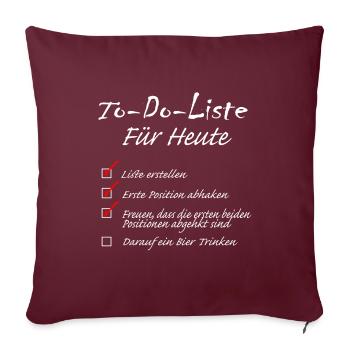 To Do List for Today - Sofa pillowcase 17,3'' x 17,3'' (45 x 45 cm) - burgundy - Front