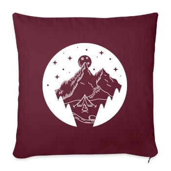 Camping Cosy Mountain (Blanc) - Housse de coussin décorative 45 x 45 cm - bordeaux - Devant
