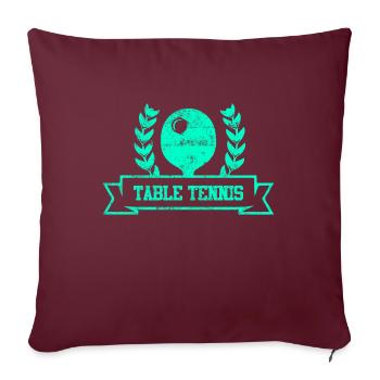 Symbole de tennis de table - Housse de coussin décorative 45 x 45 cm - bordeaux - Devant