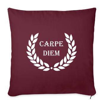 Carpe Diem - Blanc - Housse de coussin décorative 45 x 45 cm - bordeaux - Devant