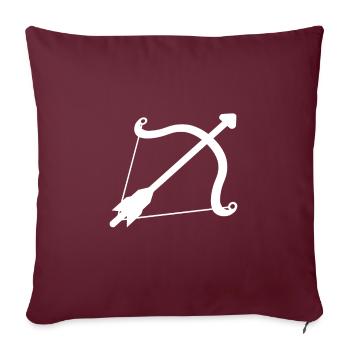 Arc et flèche - Housse de coussin décorative 45 x 45 cm - bordeaux - Devant
