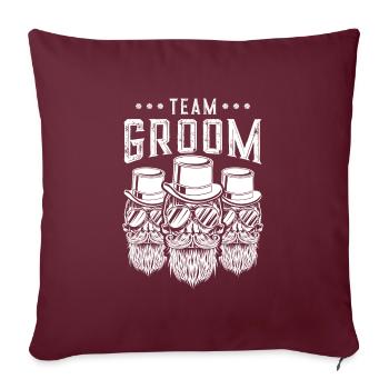 Hipster équipe de marié de partie de Bachelorette - Housse de coussin décorative 45 x 45 cm - bordeaux - Devant