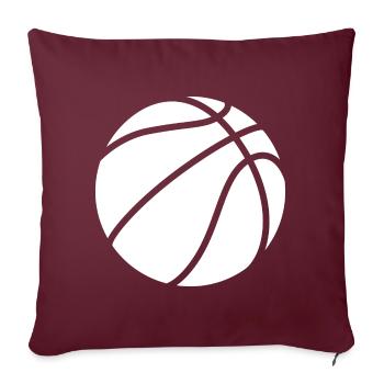 Logo de basket-ball blanc - Housse de coussin décorative 45 x 45 cm - bordeaux - Devant