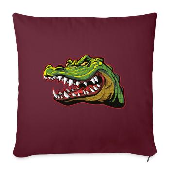 Crocodile alligator - Housse de coussin décorative 45 x 45 cm - bordeaux - Devant