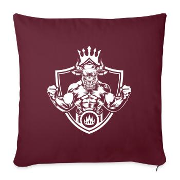 Armoiries de taureau de chasse - Housse de coussin décorative 45 x 45 cm - bordeaux - Devant