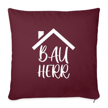 Bauherr - Sofakissenbezug 45 x 45 cm - Burgunderrot - Vorne
