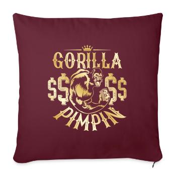 Gorilla Pimpin Hustle - Sofakissenbezug 45 x 45 cm - Burgunderrot - Vorne
