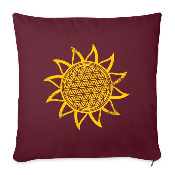 Sun - flower of life - Sofa pillowcase 17,3'' x 17,3'' (45 x 45 cm) - burgundy - Front