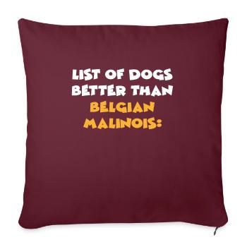 Malinois belge - Housse de coussin décorative 45 x 45 cm - bordeaux - Devant