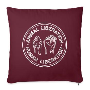 Animal Liberation Human Liberation - Sofakissenbezug 45 x 45 cm - Burgunderrot - Vorne