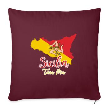 Sicile Terra Mia - Housse de coussin décorative 45 x 45 cm - bordeaux - Devant