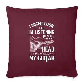 Guitare guitare électrique drôle dictons musicien - Housse de coussin décorative 45 x 45 cm - bordeaux - Devant