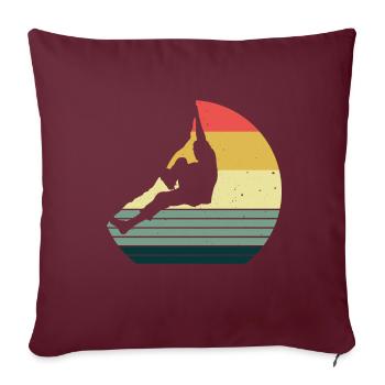 Bergsteigen Klettern Geschenk Bouldern Retro Cool - Sofakissenbezug 45 x 45 cm - Burgunderrot - Vorne