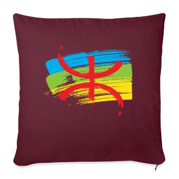 Drapeau Amazigh (Variante artistique) - Housse de coussin décorative 45 x 45 cm - bordeaux - Devant