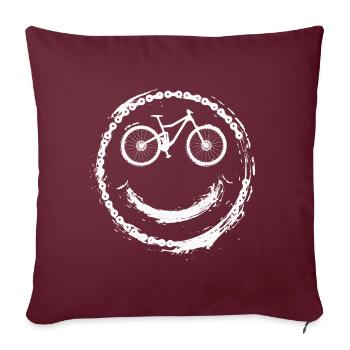 MTB Fahrrad Mountain Bike Mountainbiker - Sofakissenbezug 45 x 45 cm - Burgunderrot - Vorne