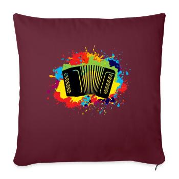 Accordéon Polka Music Music Aquarelle Cadeau - Housse de coussin décorative 45 x 45 cm - bordeaux - Devant