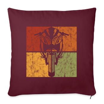 Moto moto moto moto rétro motocyclistes - Housse de coussin décorative 45 x 45 cm - bordeaux - Devant