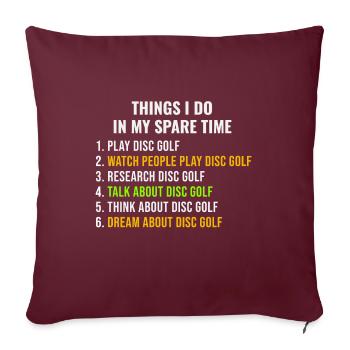 Disque golfeur golfeur frisbee drôle disant cadeau - Housse de coussin décorative 45 x 45 cm - bordeaux - Devant