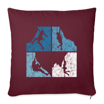 Bergsteigen Retro Klettern Bouldern Berg Geschenk - Sofakissenbezug 45 x 45 cm - Burgunderrot - Vorne