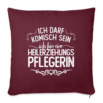 Hep | Heilerziehungspflegerin | Soziale Berufe - Sofakissenbezug 45 x 45 cm - Burgunderrot - Vorne
