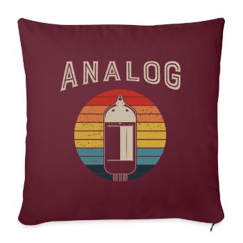 Rétro Analogique Synthétiseur modulaire Musicien - Housse de coussin décorative 45 x 45 cm - bordeaux - Devant
