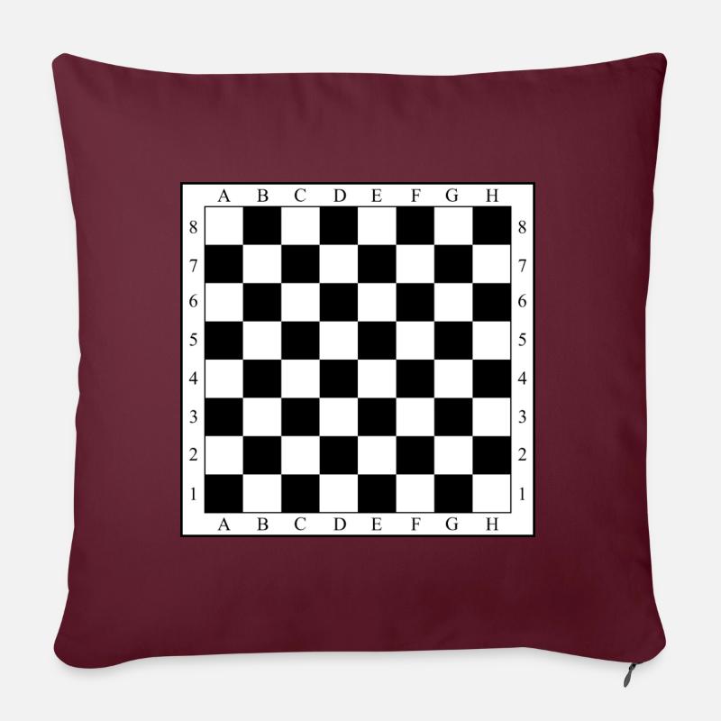 L’échiquier - Housse de coussin décorative 45 x 45 cm - bordeaux