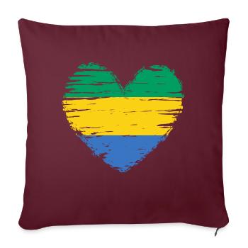 Drapeau drapeau drapeau gabonais - Housse de coussin décorative 45 x 45 cm - bordeaux - Devant