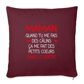 MAMAN QUAND TU ME FAIS DES CÂLINS - Housse de coussin décorative 45 x 45 cm - bordeaux - Devant