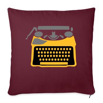 machine ecrire - Housse de coussin décorative 45 x 45 cm - bordeaux - Devant