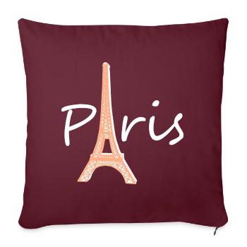 Paris Tour Eiffel France - Housse de coussin décorative 45 x 45 cm - bordeaux - Devant