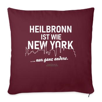 Heilbronn ist wie New York - Sofakissenbezug 45 x 45 cm - Burgunderrot - Vorne
