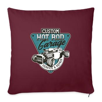 Hot Rod - Voitures de course classiques - sombre - Housse de coussin décorative 45 x 45 cm - bordeaux - Devant