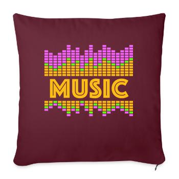 Music Equalizer LED Lights Rhythm Dance Stereo - Sofa pillowcase 17,3'' x 17,3'' (45 x 45 cm) - burgundy - Front