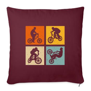 t-shirt rider BMX cadeau Vélo BMX - Housse de coussin décorative 45 x 45 cm - bordeaux - Devant
