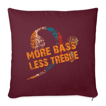Plus de basses moins d’aigus. Clé basse vintage - Housse de coussin décorative 45 x 45 cm - bordeaux - Devant