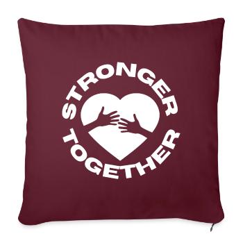 Forts ensemble C19 Corona Covid Aide l’humanité - Housse de coussin décorative 45 x 45 cm - bordeaux - Devant