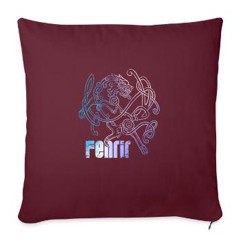 Wikinger Fenrir Symbol - Sofakissenbezug 45 x 45 cm - Burgunderrot - Vorne
