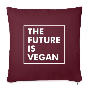 Go Vegan - Fier Végétalien - 04 - neg - Housse de coussin décorative 45 x 45 cm - bordeaux - Devant