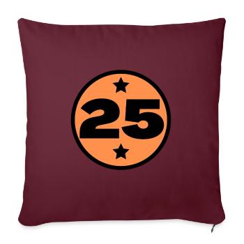 25 Vingt Cinq Cercle Orange Noir âge anniversaire - Housse de coussin décorative 45 x 45 cm - bordeaux - Devant