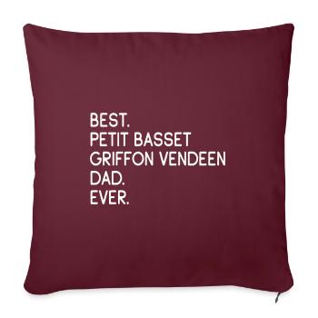 Petit Basset Griffon Vendéeen - Housse de coussin décorative 45 x 45 cm - bordeaux - Devant