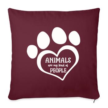 Les animaux sont mon genre de personnes - Housse de coussin décorative 45 x 45 cm - bordeaux - Devant