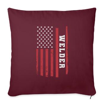 Métallurgiste Serrurier Soudeur Soudage Dicton - Housse de coussin décorative 45 x 45 cm - bordeaux - Devant