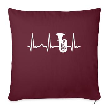 Tuba Tuba Player Instrument Dicton - Housse de coussin décorative 45 x 45 cm - bordeaux - Devant